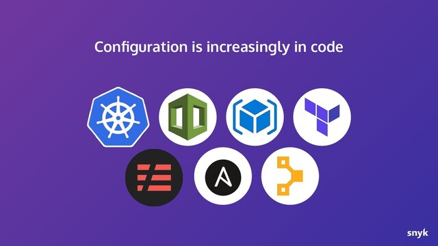 Conﬁguration is increasingly in code
