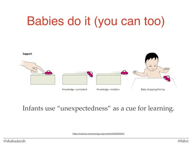 @shahadarsh @hibri
Babies do it (you can too)
https://science.sciencemag.org/content/348/6230/91
Infants use “unexpectedness” as a cue for learning.
