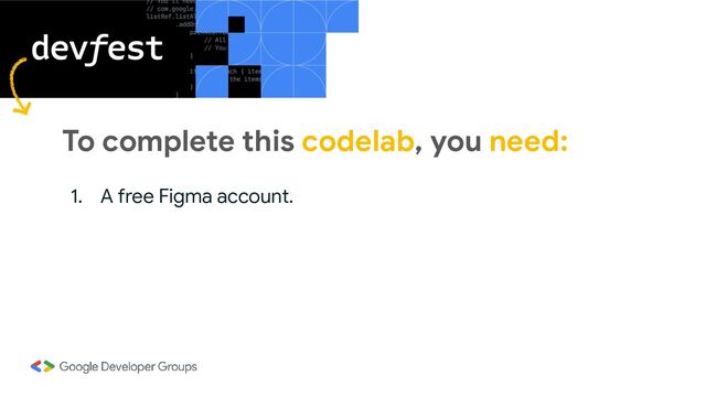 To complete this codelab, you need:
1. A free Figma account.
