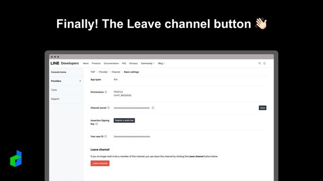 Finally! The Leave channel button 👋

