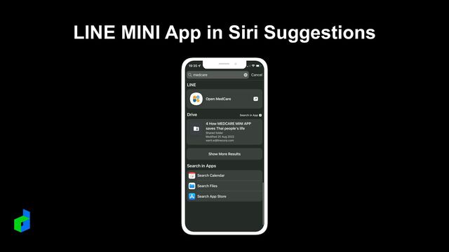 LINE MINI App in Siri Suggestions
