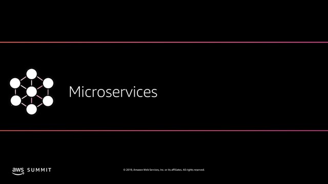 © 2019, Amazon Web Services, Inc. or its affiliates. All rights reserved.
S U M M I T
Microservices
