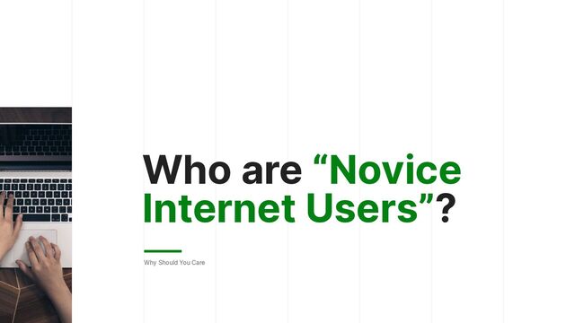 Who are “Novice
Internet Users”?
Why Should You Care

