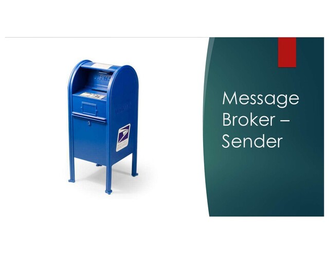 Message
Broker –
Sender
