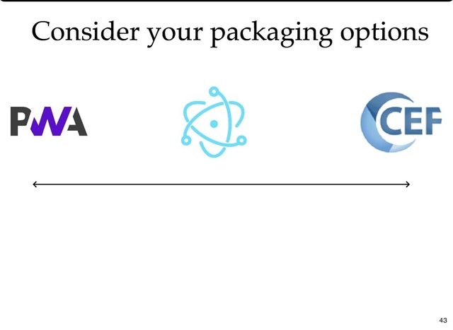 Consider your packaging options
Consider your packaging options
43
