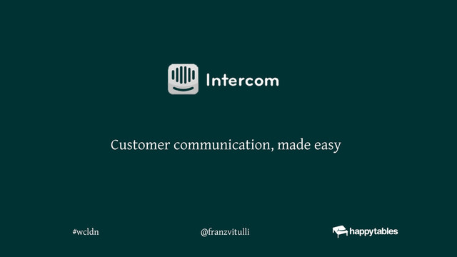 @franzvitulli
Customer communication, made easy
#wcldn
