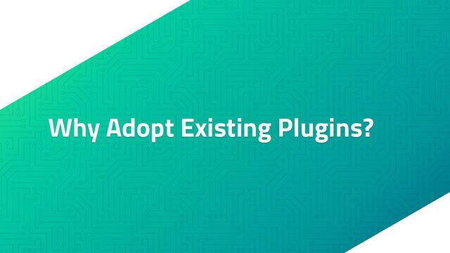Why Adopt Existing Plugins?
