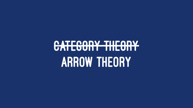 CATEGORY THEORY
ARROW THEORY
