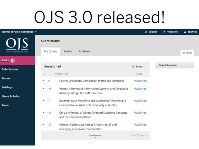 OJS 3.0 released!
