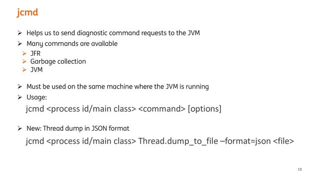 jcmd thread dump options