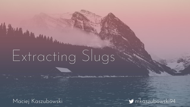 mkaszubowski94
Maciej Kaszubowski
Extracting Slugs

