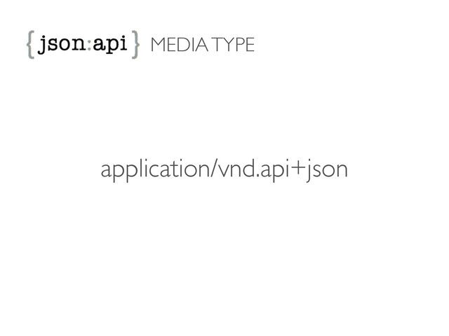 MEDIA TYPE
application/vnd.api+json
