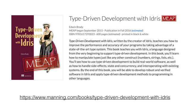 https://www.manning.com/books/type-driven-development-with-idris
