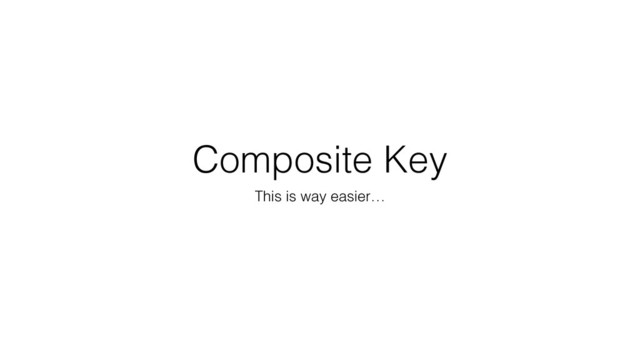 Composite Key
This is way easier…
