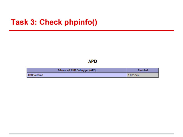 Task 3: Check phpinfo()
