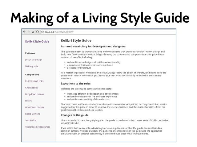 Making of a Living Style Guide
