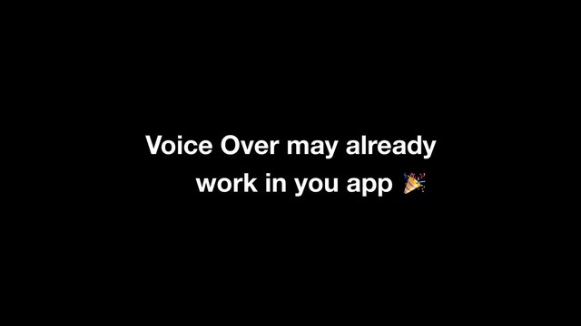 Voice Over may already
work in you app 
