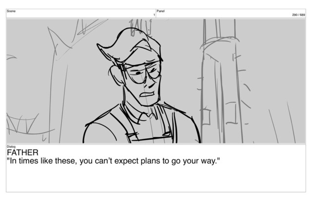 Scene
1
Panel
290 / 689
Dialog
FATHER
"In times like these, you can’t expect plans to go your way."
