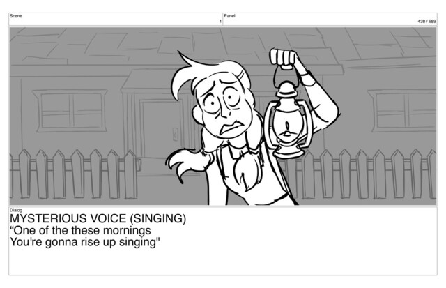 Scene
1
Panel
438 / 689
Dialog
MYSTERIOUS VOICE (SINGING)
“One of the these mornings
You're gonna rise up singing"
