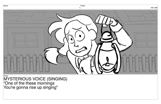Scene
1
Panel
440 / 689
Dialog
MYSTERIOUS VOICE (SINGING)
“One of the these mornings
You're gonna rise up singing"
