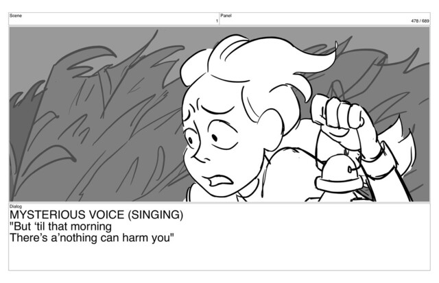 Scene
1
Panel
478 / 689
Dialog
MYSTERIOUS VOICE (SINGING)
"But ‘til that morning
There’s a’nothing can harm you"
