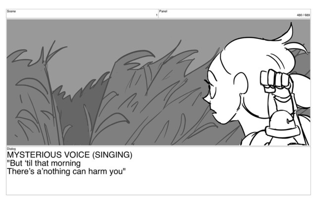 Scene
1
Panel
480 / 689
Dialog
MYSTERIOUS VOICE (SINGING)
"But ‘til that morning
There’s a’nothing can harm you"
