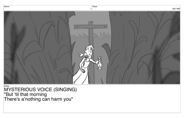 Scene
1
Panel
483 / 689
Dialog
MYSTERIOUS VOICE (SINGING)
"But ‘til that morning
There’s a’nothing can harm you"
