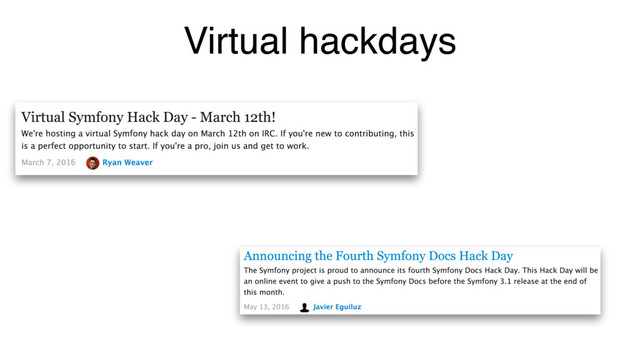 Virtual hackdays
