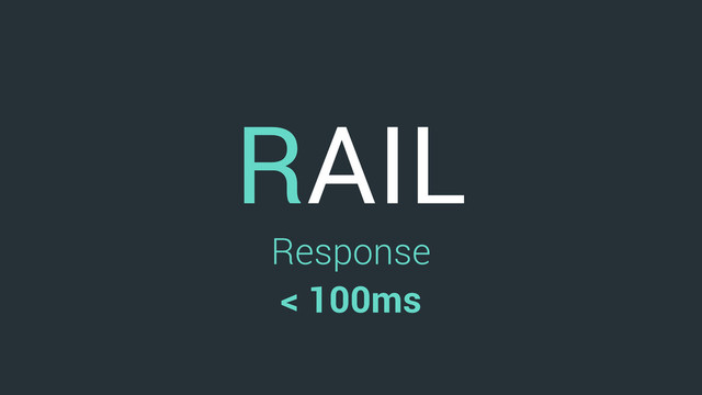 RAIL
Response
< 100ms
