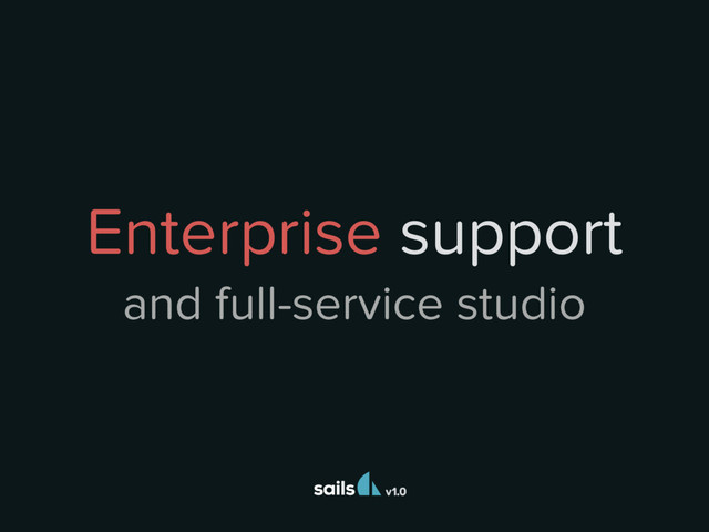 v1.0
Enterprise support
and full-service studio
