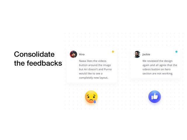 Consolidate
the feedbacks
