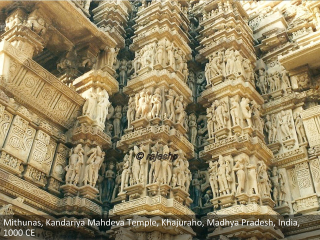 Mithunas,	  Kandariya	  Mahdeva	  Temple,	  Khajuraho,	  Madhya	  Pradesh,	  India,	  
1000	  CE	  
