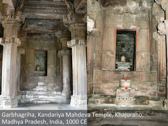 Garbhagriha,	  Kandariya	  Mahdeva	  Temple,	  Khajuraho,	  
Madhya	  Pradesh,	  India,	  1000	  CE	  
