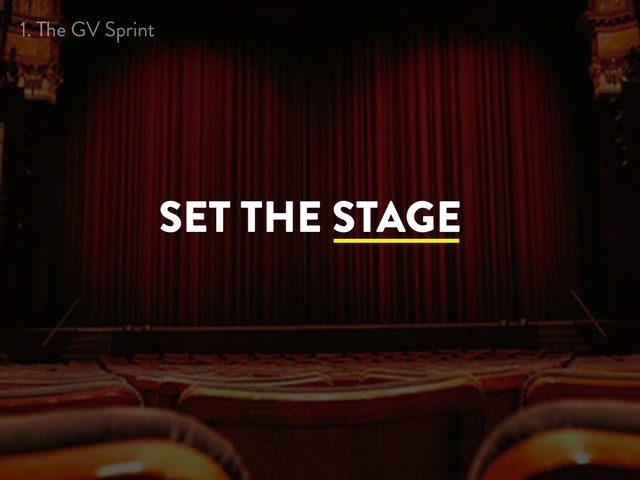 SET THE STAGE
1. The GV Sprint
