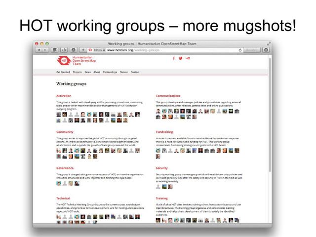 HOT working groups – more mugshots!

