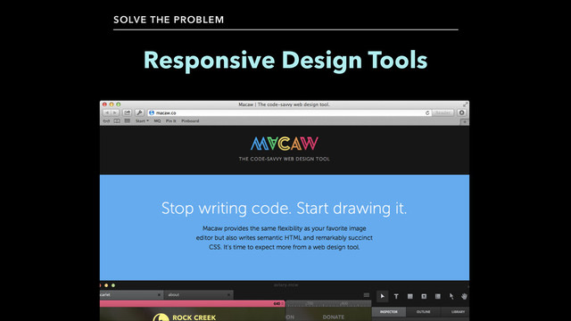 SOLVE THE PROBLEM
Responsive Design Tools
