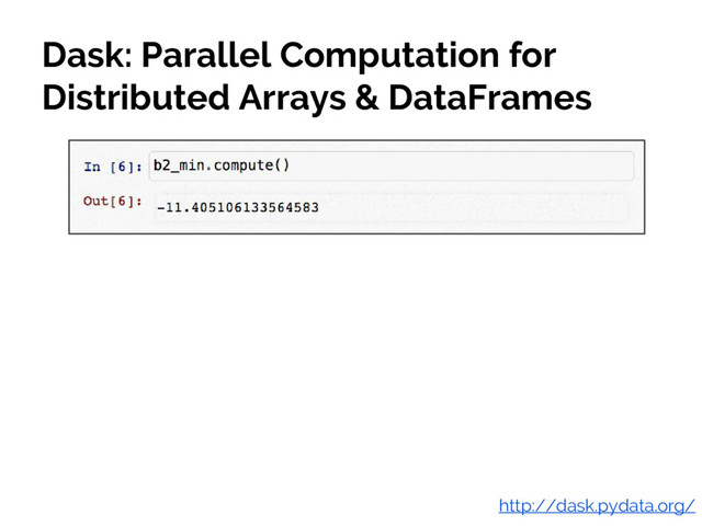#JSM2016
Jake VanderPlas
http://dask.pydata.org/
Dask: Parallel Computation for
Distributed Arrays & DataFrames

