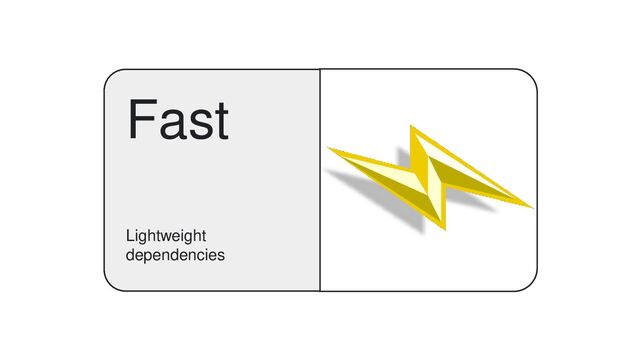 Fast
Lightweight
dependencies
