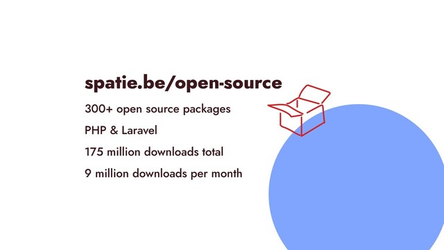 spatie.be/open-source


300+ open source packages


PHP & Laravel


175 million downloads total


9 million downloads per month
