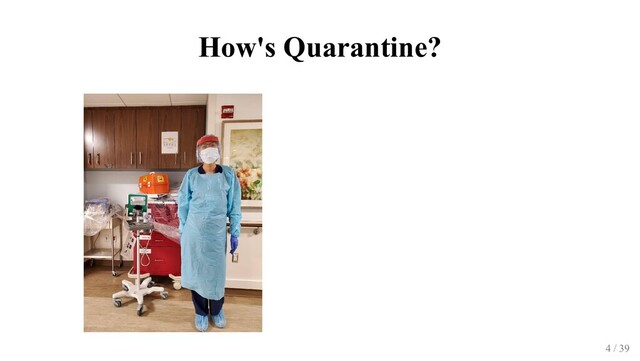 How's Quarantine?
4 / 39
