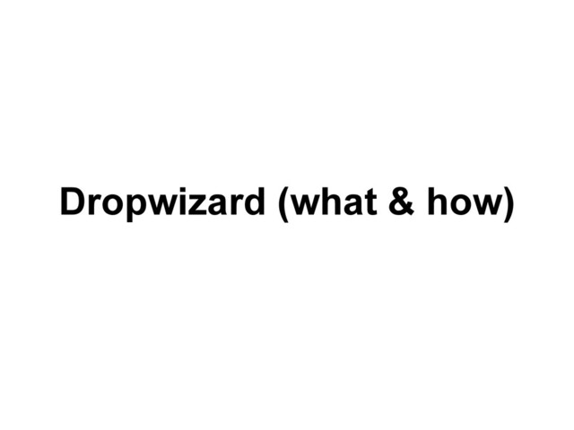Dropwizard (what & how)
