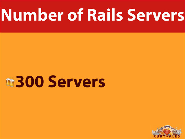 Number of Rails Servers
300 Servers
