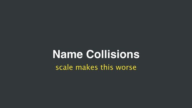 Name Collisions
scale makes this worse
