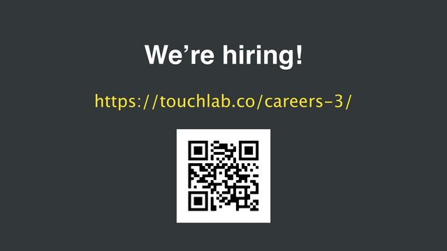 We’re hiring!
https://touchlab.co/careers-3/
