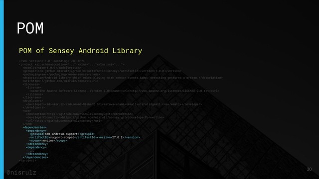 POM
POM of Sensey Android Library


4.0.0
com.github.nisrulzsensey1.8.0
aarsensey
Android library which makes playing with sensor events & detecting gestures a breeze.
https://github.com/nisrulz/sensey


The Apache Software License, Version 2.0http://www.apache.org/licenses/LICENSE-2.0.txt



nisrulzNishant Srivastavanisrulz@gmail.com


https://github.com/nisrulz/sensey.git
https://github.com/nisrulz/sensey.git
https://github.com/nisrulz/sensey



com.android.support
support-compat27.0.2
runtime


...



30
@nisrulz
