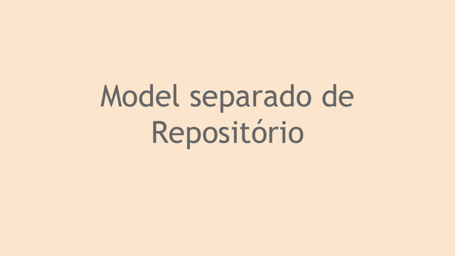 Model separado de
Repositório
