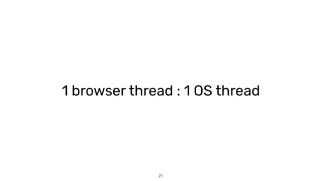 1 browser thread : 1 OS thread
21
