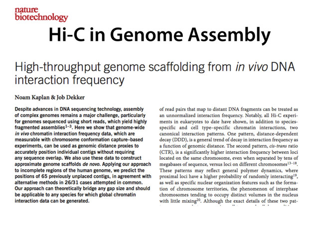 Hi-C in Genome Assembly
