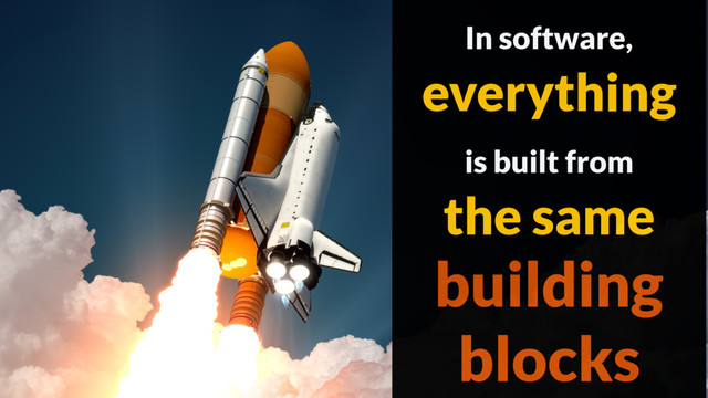 In software,
everything
is built from
the same
building
blocks
