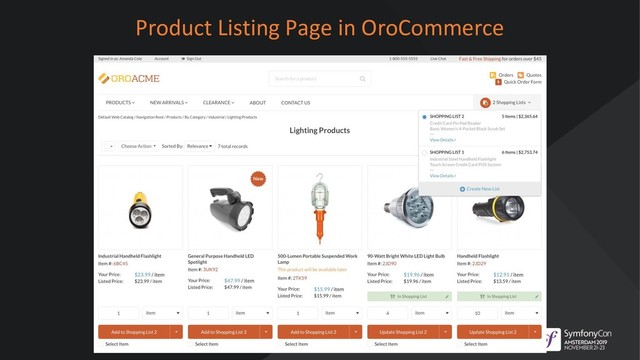 Product Listing Page in OroCommerce
